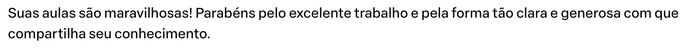 Depoimento de aluno