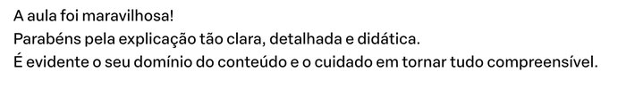 Depoimento de aluno