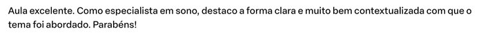 Depoimento de aluno