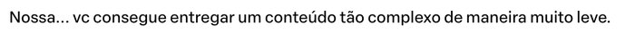 Depoimento de aluno